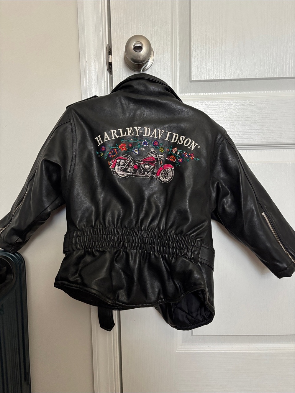 Harley-Davidson Black Kids Embroidered Motorcycle Back Jacket